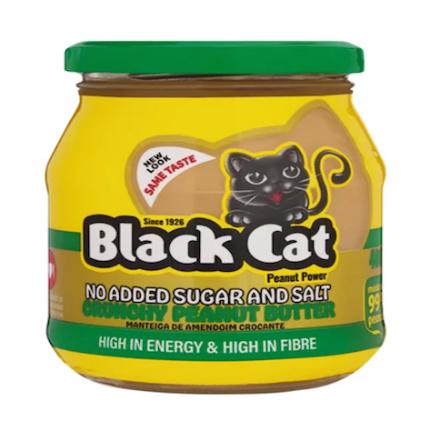 Black Cat Crunchy Sugar Free Peanut Butter 410g