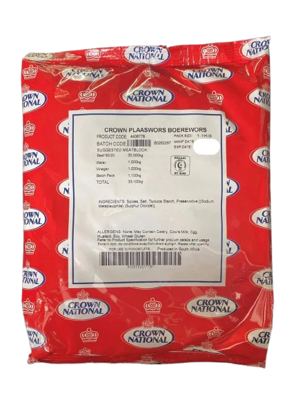 Crown National Plaaslekker Droewors Spice 1kg