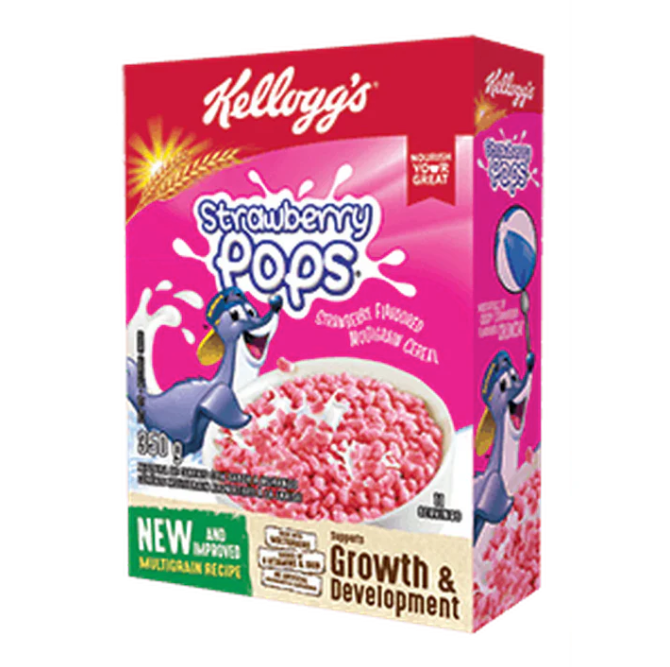 Kelloggs Strawberry Pops 375g box