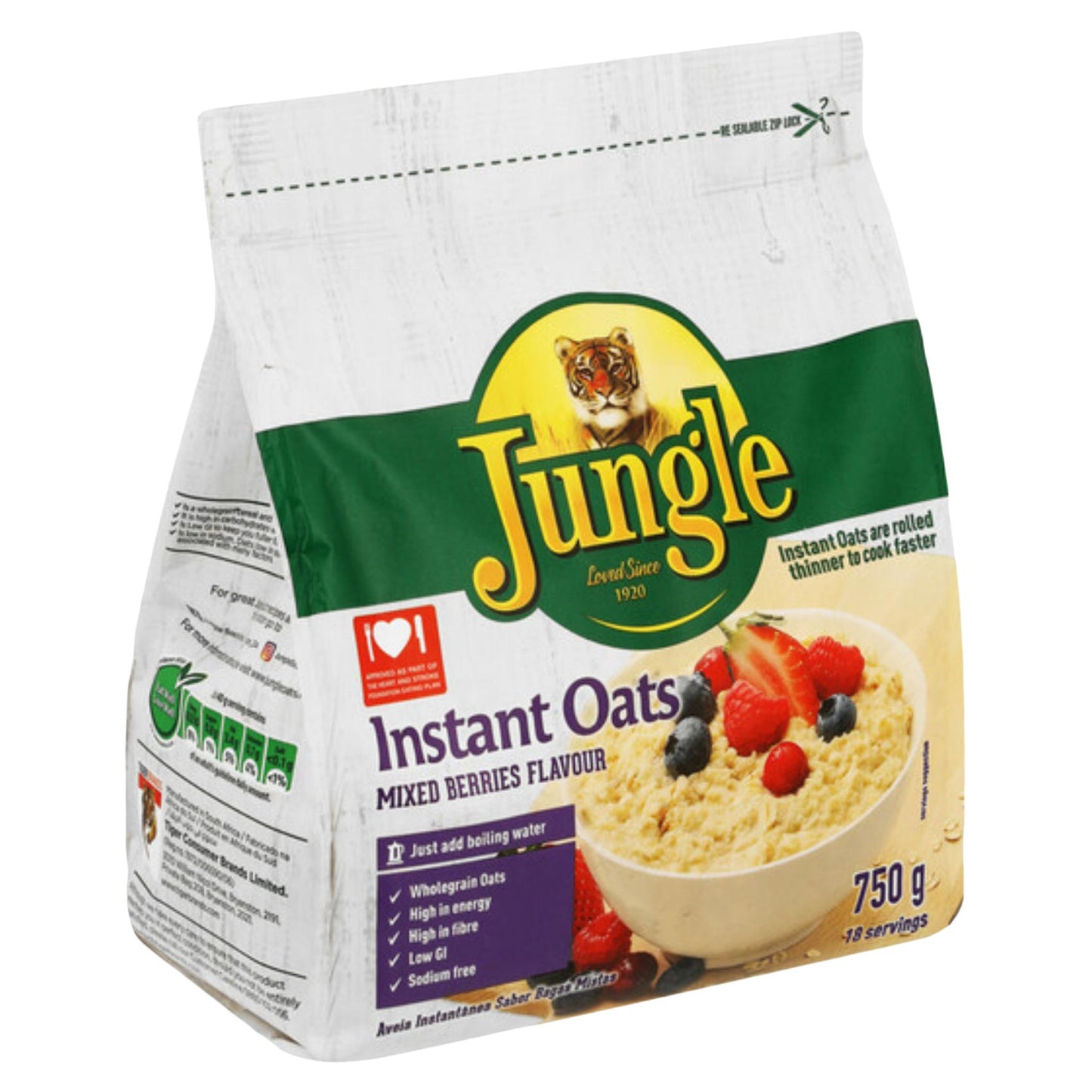 Jungle Instant Oats Mixed Berry Flavour 750g